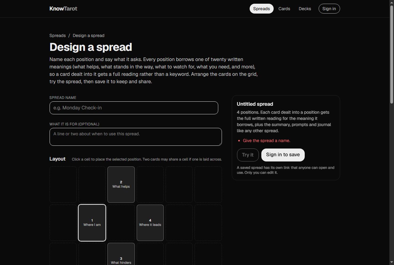 Spread designer