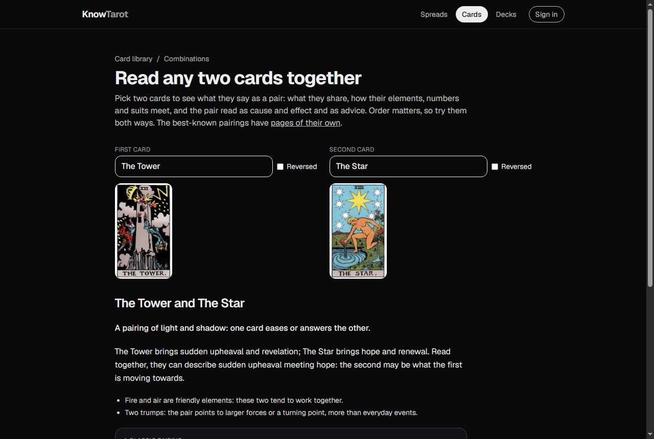 Two cards together