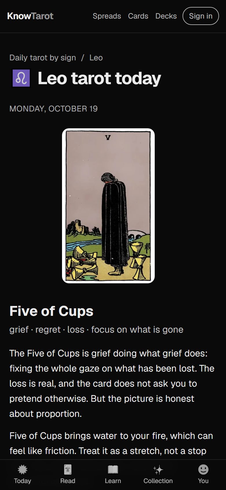 Leo card today