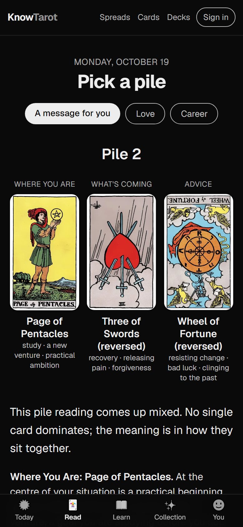 Opened pile