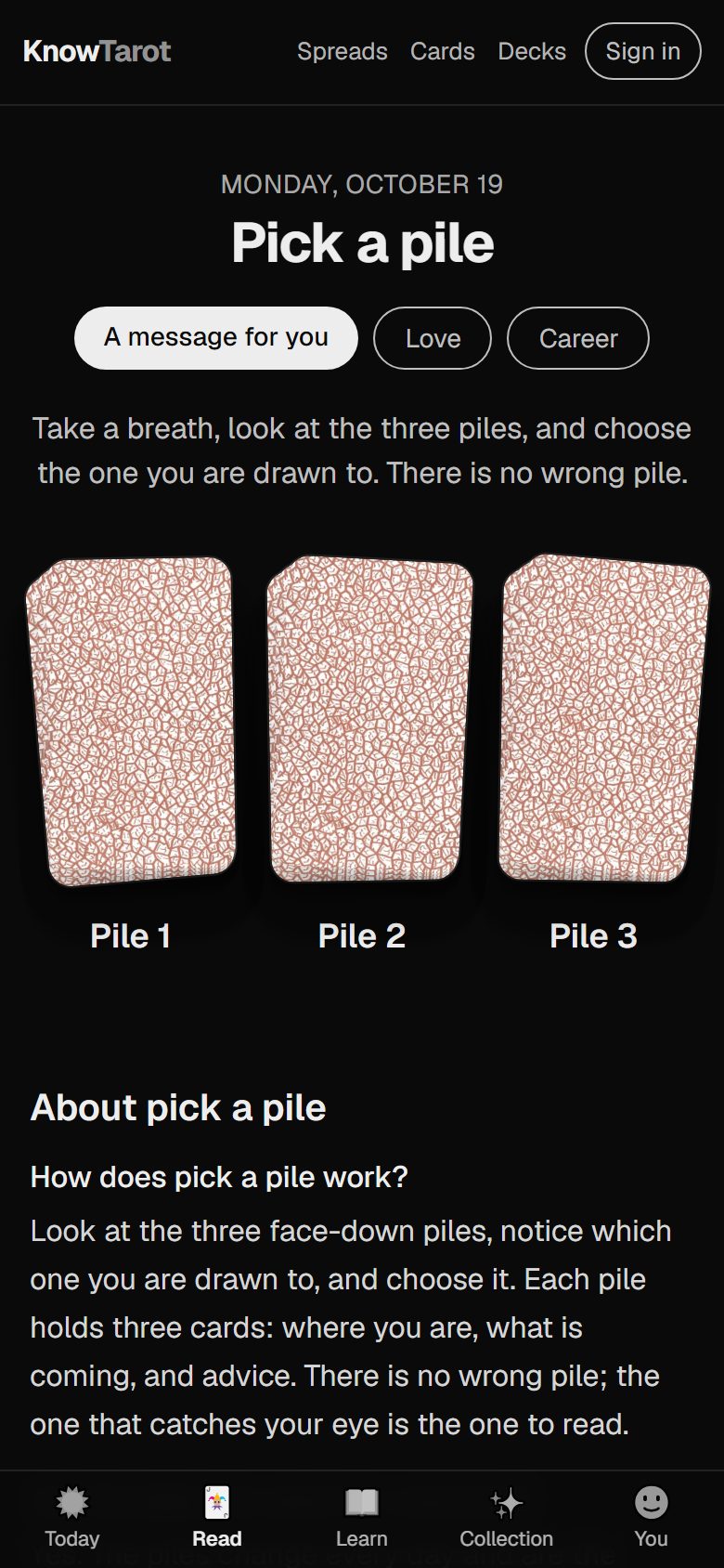 Pick a pile